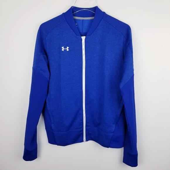 Under Armour ColdGear Women's Blue Zip Front Jacket Sweatshirt NWT - Picture 1 of 16